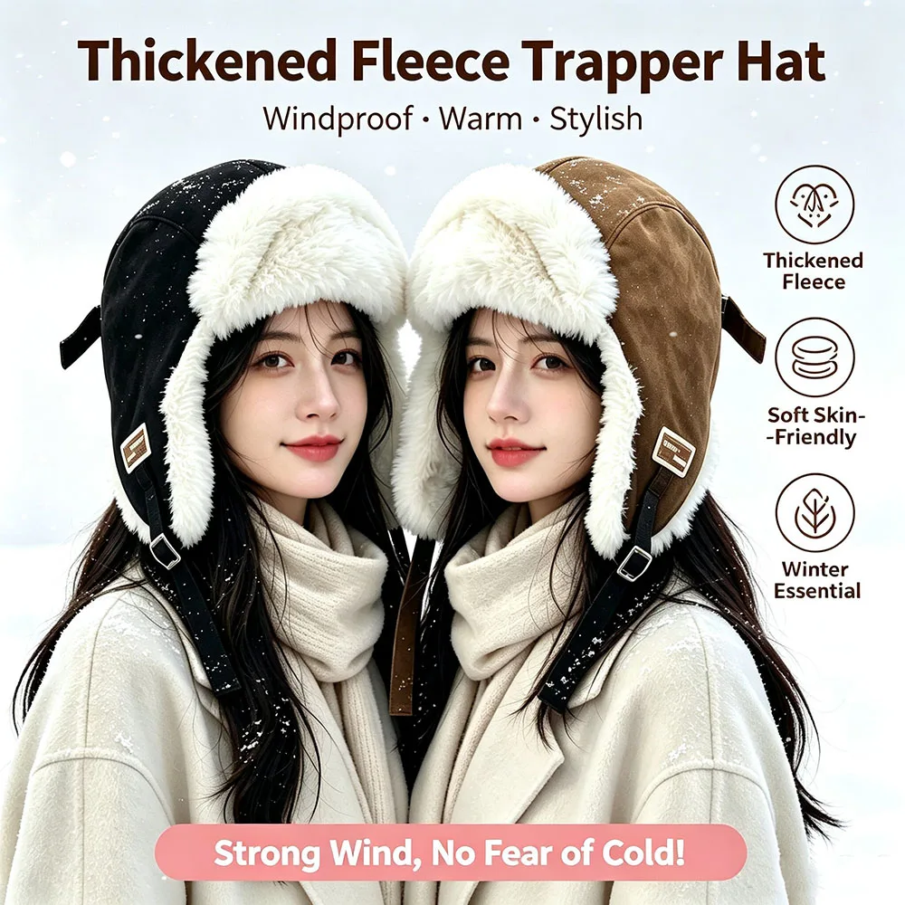 Thick Warm Russian Ushanka Faux Fur Hat Fashion Male Female Winter Hat Black Grey Earflap Ski Russian Cap Er Hat Gifts