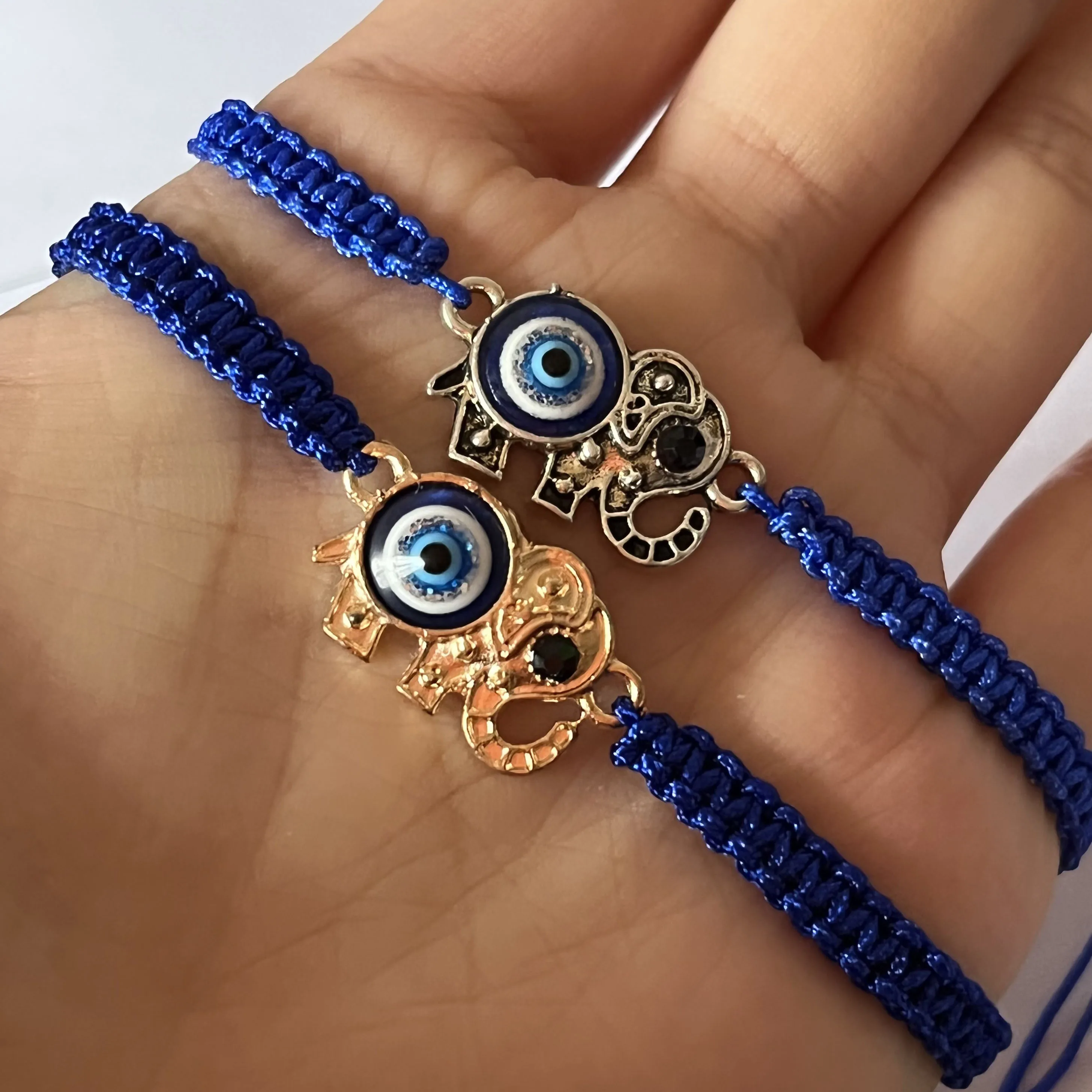 Blue Eyes Lucky Elephant Pendant Devil's Eye Pendant Bracelet Brings To Transport Gifts Fo Loved Ones And Friends