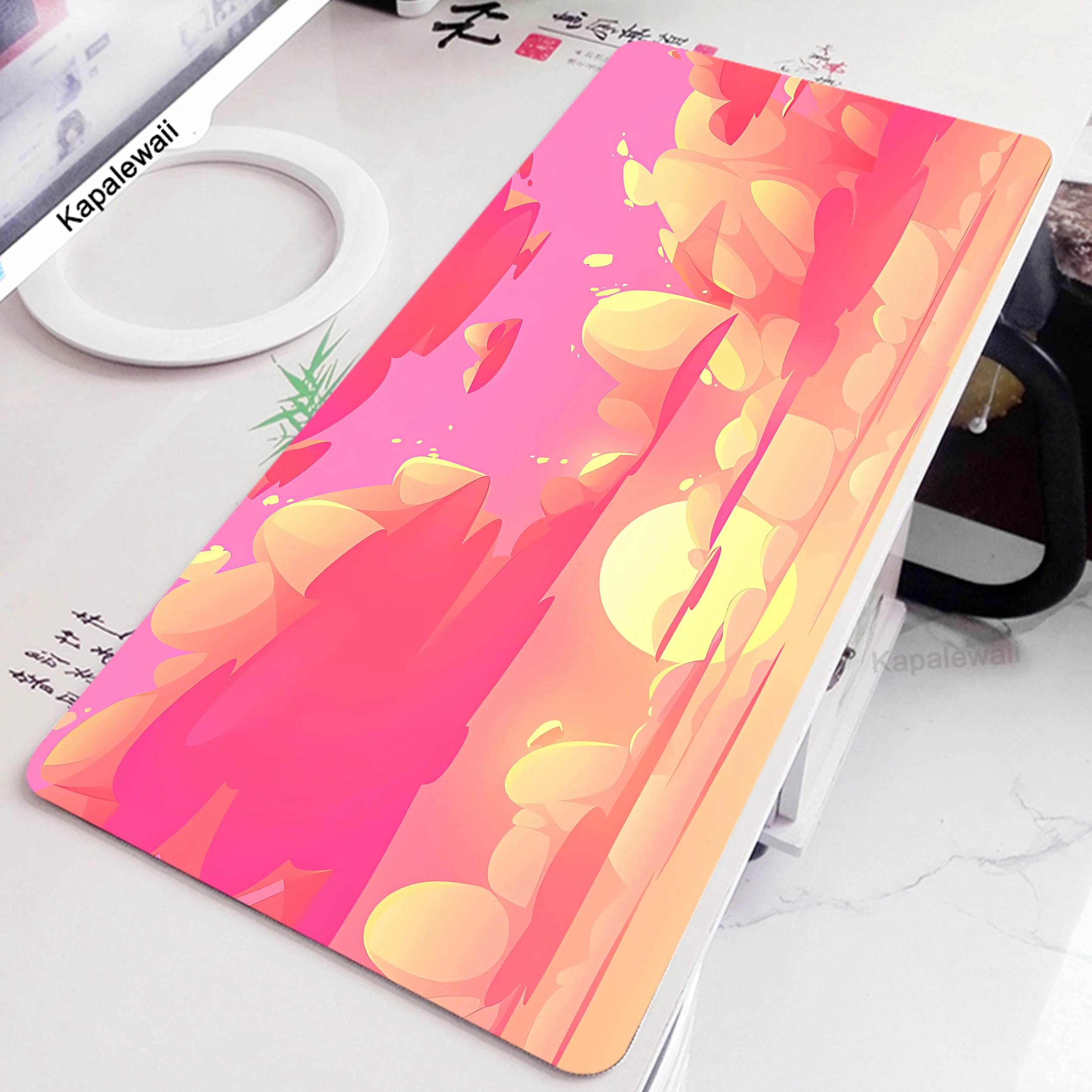 Imagem -02 - Paisagem Artística Mouse Pad para Gamer Desk Borracha Mousepad Mat Teclado Gaming Desk Acessórios 900x 400 mm