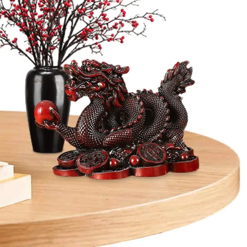 Chinese auspicious Money Dragon statuette Resin sculpture Feng Shui Decoration Home living room bedroom office Figurines