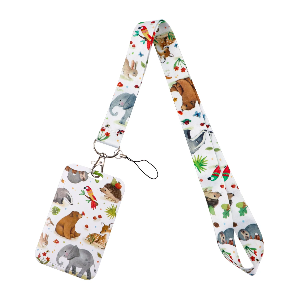 Cartoon Animal Credential Holder Cute Rabbit Bird Neck Strap Lanyard for Key Keychain USB Badge Holder Keyring Accessories Gifts view 3