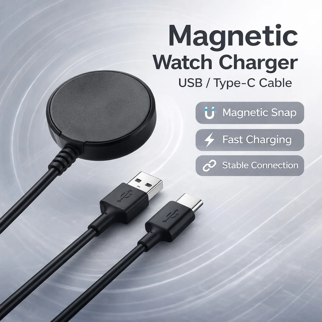 

Magnetic Charger Cable For Galaxy Watch Ultra 8 7 6 5 4 Charging Dock USB/Type C Fast Charging Cable For Smart Watch