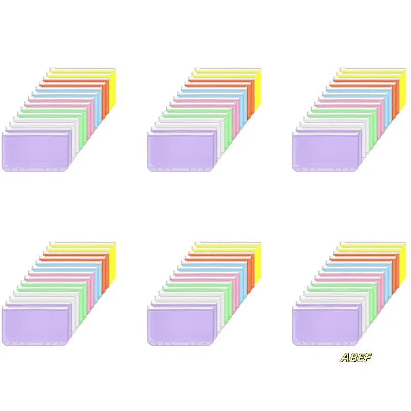 84 шт., карманы для переплета, размер A6, 6 отверстий, папки на молнии, водонепроницаемые сумки из ПВХ с вкладышами для тетради с 6 кольцами