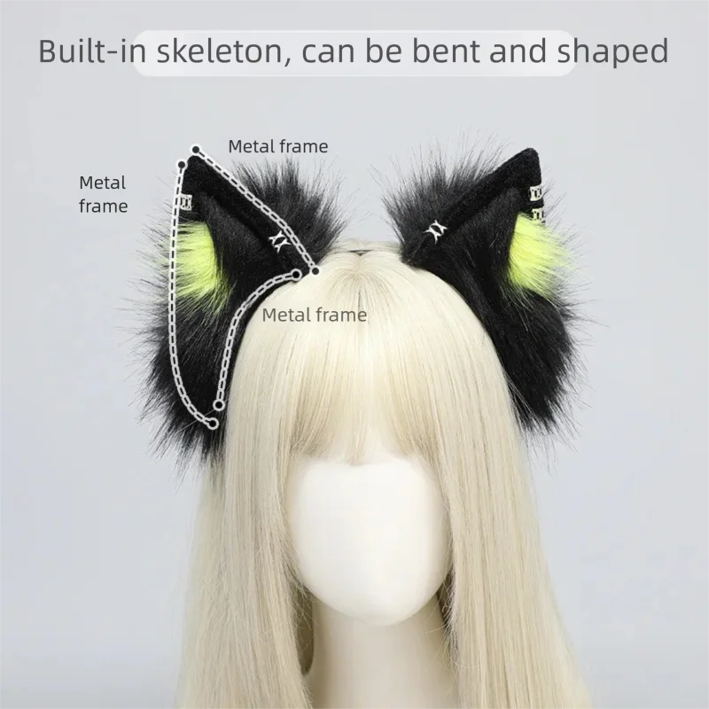 Furry Cat Ears Headband Cute Animal Ears Hairband for Cosplay Sweet Girls Hair Accessories Y2K Headwear Gifts for Child/ Friend