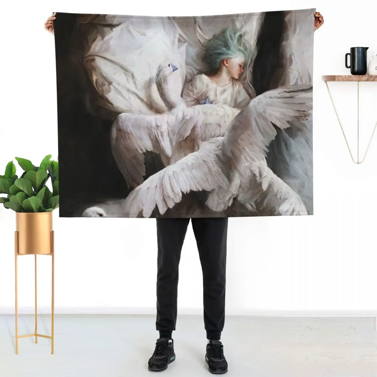 The Swan Landing - Guillermo Lorca Garcia Throw Blanket Thins Shaggy anime Furry christmas decoration for winter Blankets