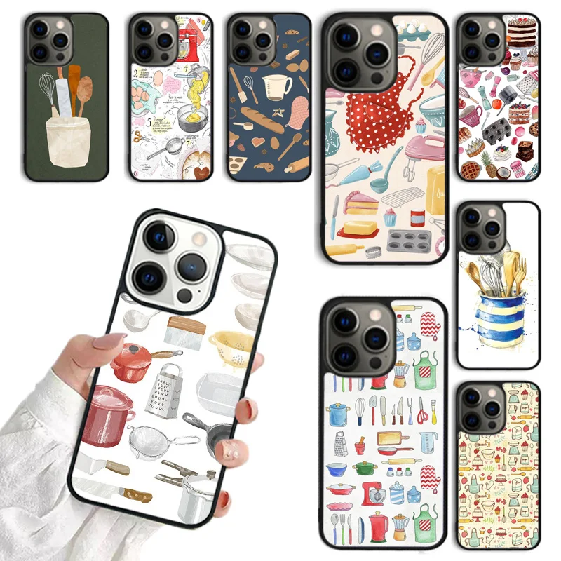 Baking Cook Chef Phone Case For iPhone 16 15 14 plus 11 12 13 Pro  XR XS Max coque Cover Shell