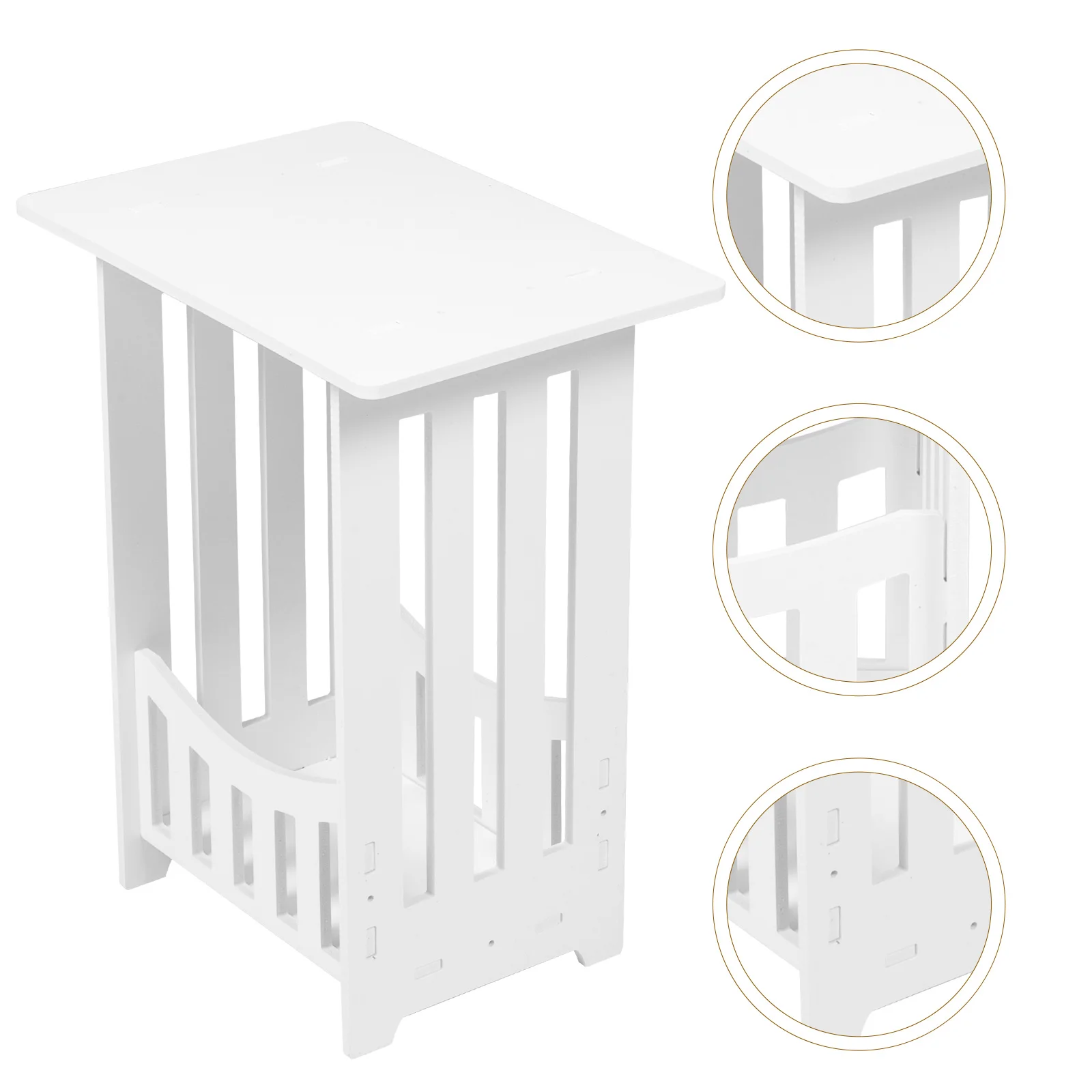 Side Table White Furniture Bedside Tables End Corner Pvc Wood Plastic Board