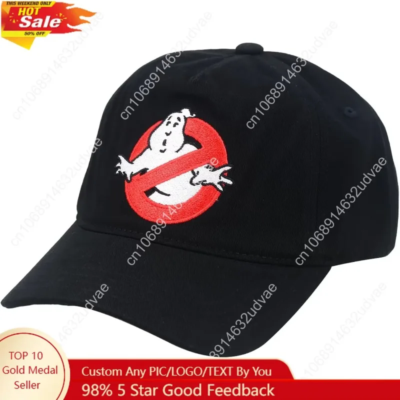 

G-Ghostbusters Baseball Cap, Ghost Logo Adjustable Snapback Hat with Curved Brim, Black, One Size