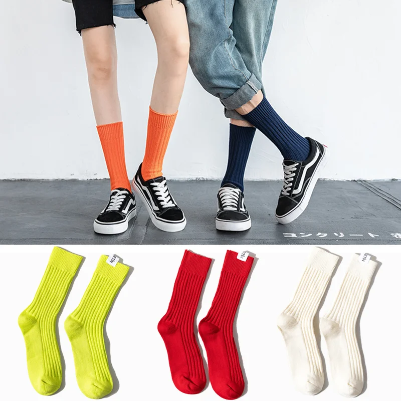 Модные свободные мужские носки в стиле ретро хлопковые однотонные японские повседневные спортивные мужские удобные дышащие уличные Носки Happy Meias
