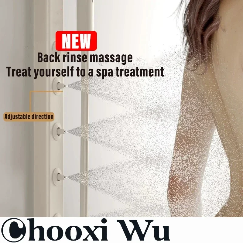 CHOOXIWU-Digital Piano Shower Set Gray For Bathroom White Smart Tub Faucet Waterfall Shower System Rain Shower System LED