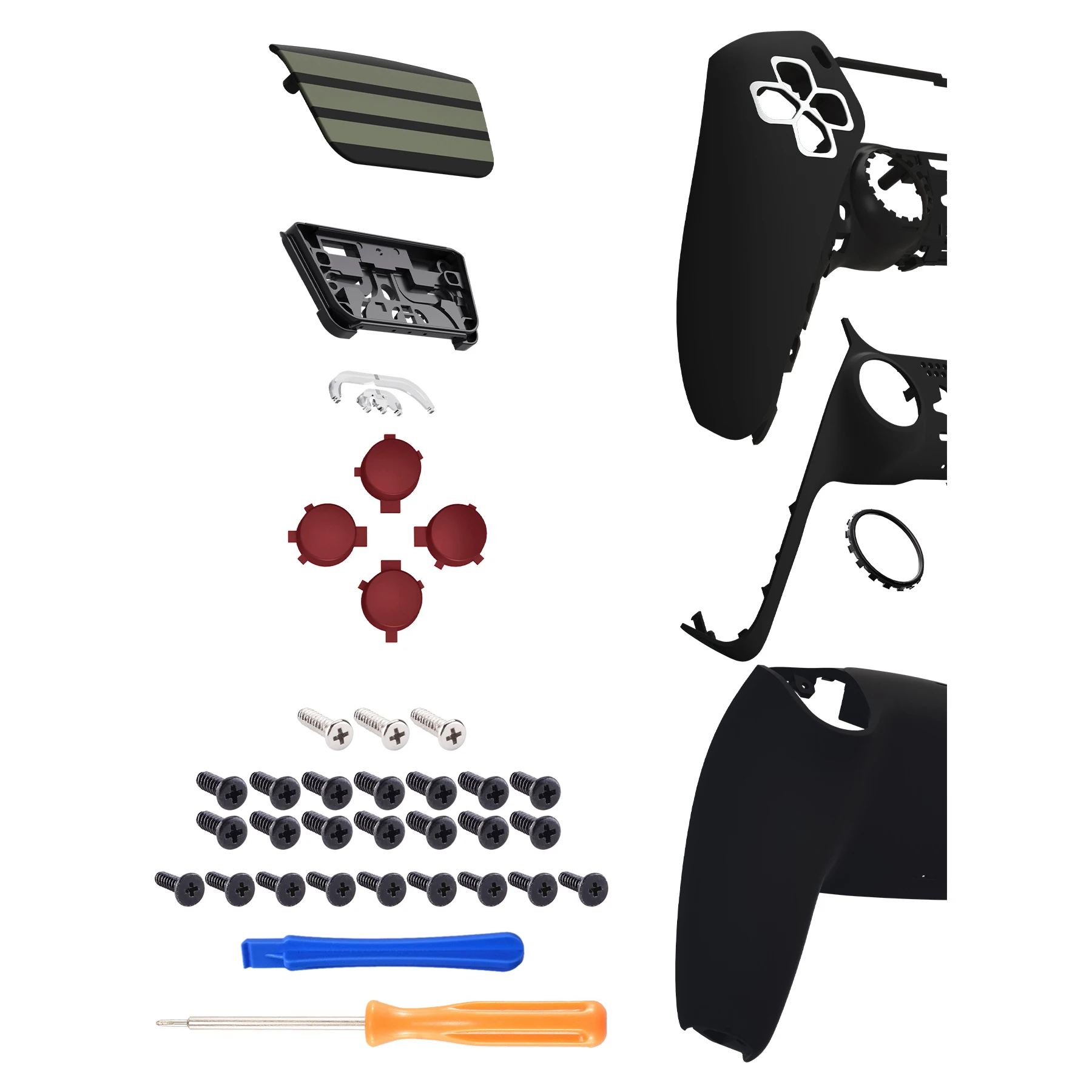

eXtremeRate Replacement Full Set Shells with Buttons Compatible with ps5 Controller BDM-010/020, or for ps5 BDM-030/040/050