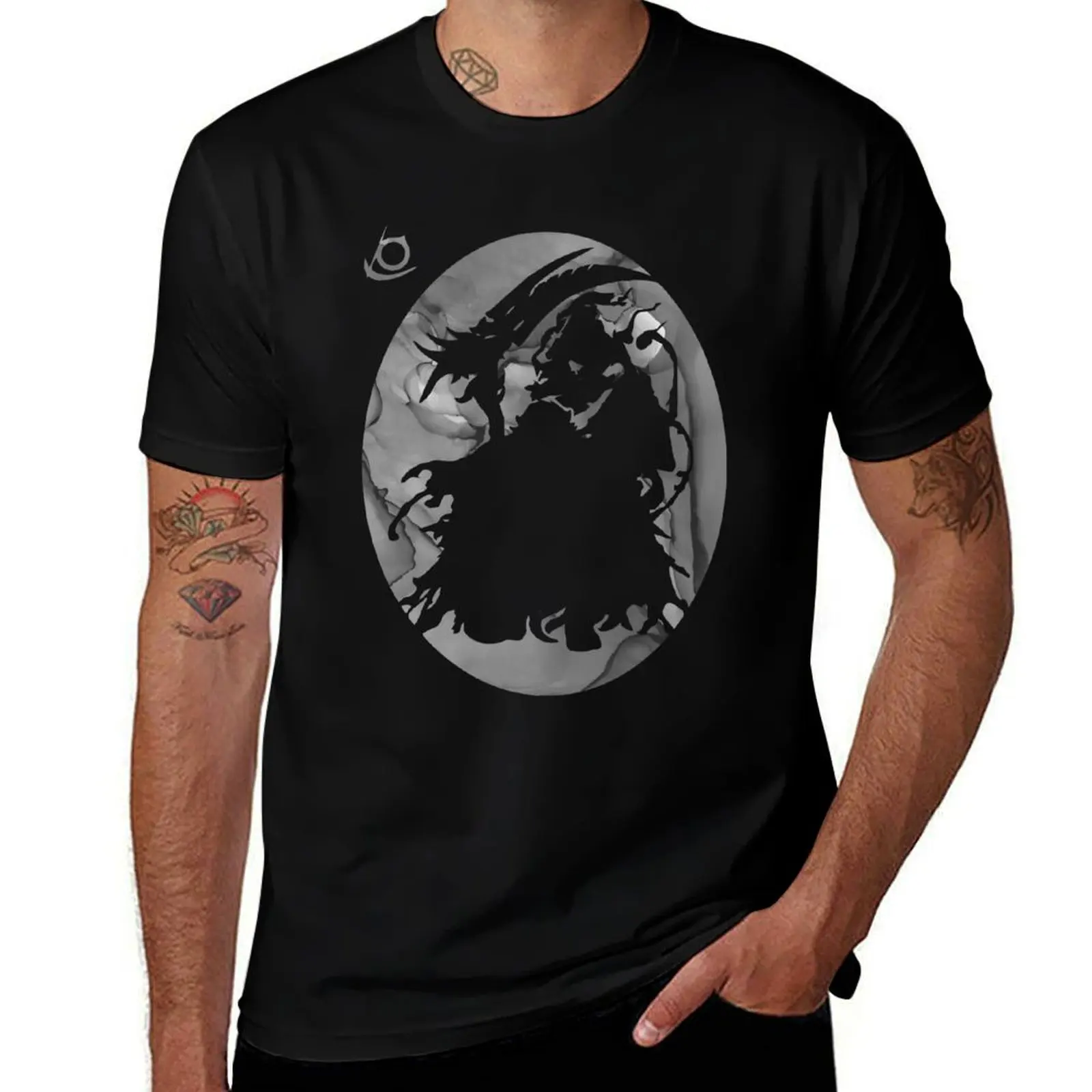 FFXIV Endwalker Reaper Silhouette v2 T-Shirt Work Outdoor for Men T-Shirt