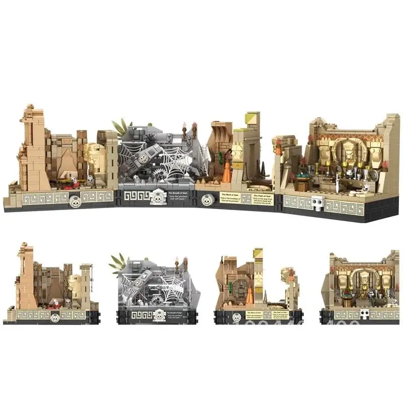 MOC Movie Indiana Jones Temple of The Classic Building Block Compatible With 77015 Tomb Adventure Scenes DIY Model Birthday Toy