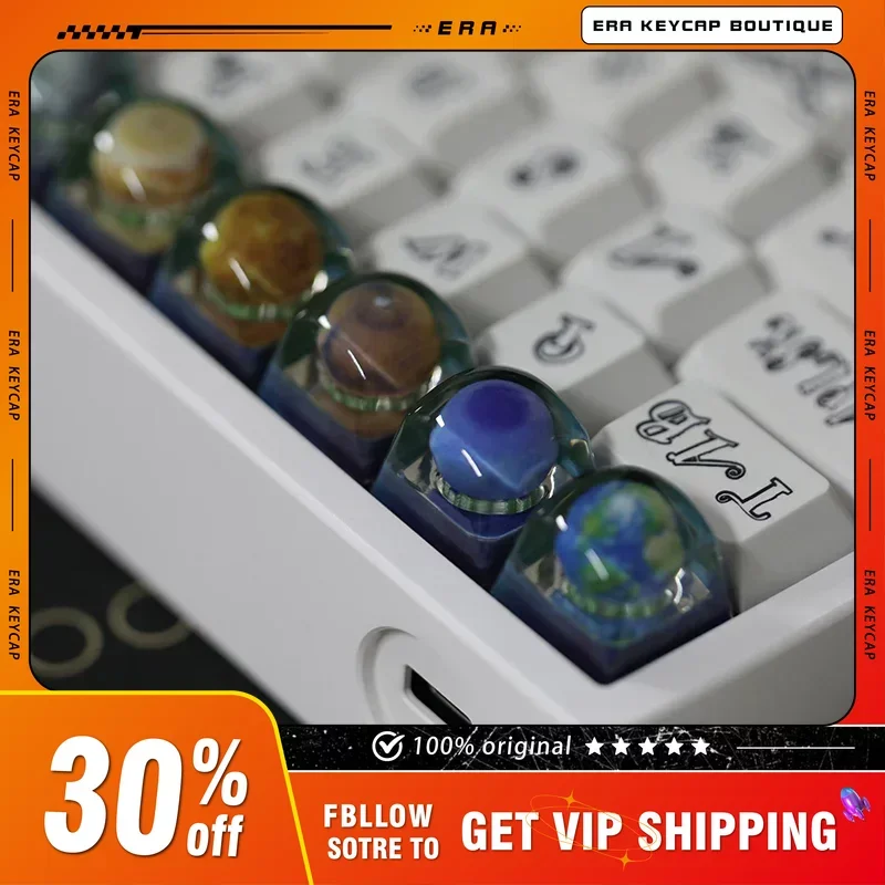 

Era Eight Planet Keycaps Mechanical Keyboard Customized 3D Resin Crystal Keycaps 2D Animation PC Accessories Gift DIY Keycaps