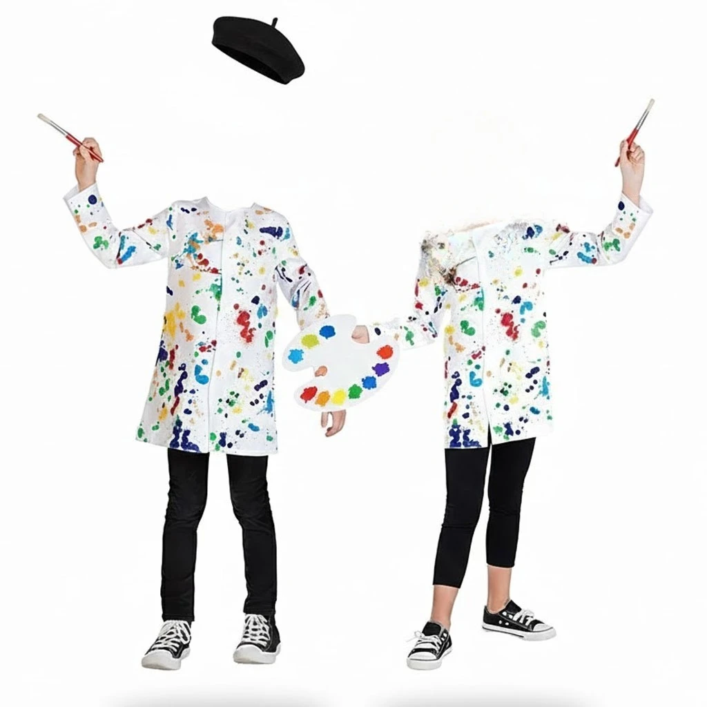 Conjunto de disfraz de pintor con boina, traje de artista para actuaciones en escenario, para escuela primaria