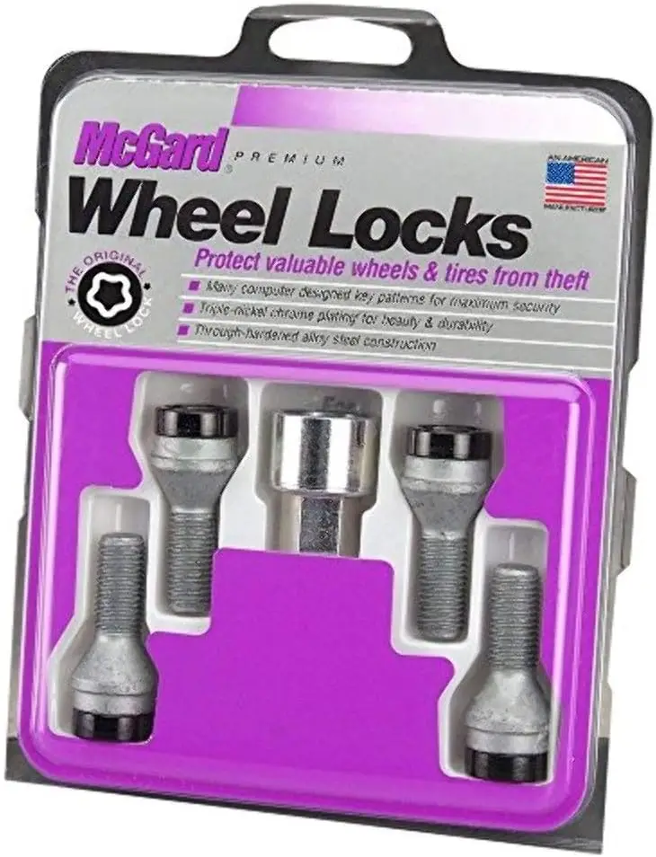 

Black Bolt Cone Seat Wheel Lock Set M12 x 1.25 Thread, Set of 4 for Secure Car Wheels