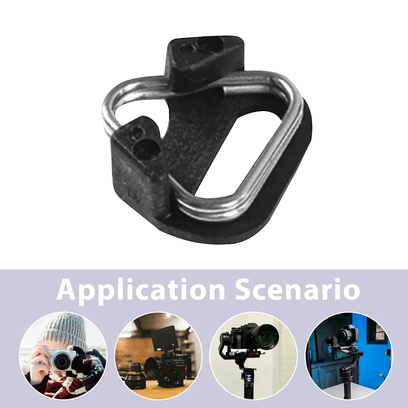 10 Pcs Camera Strap Triangle Lanyard Hooks Ring Stainless Steel Plastic for Shoulder