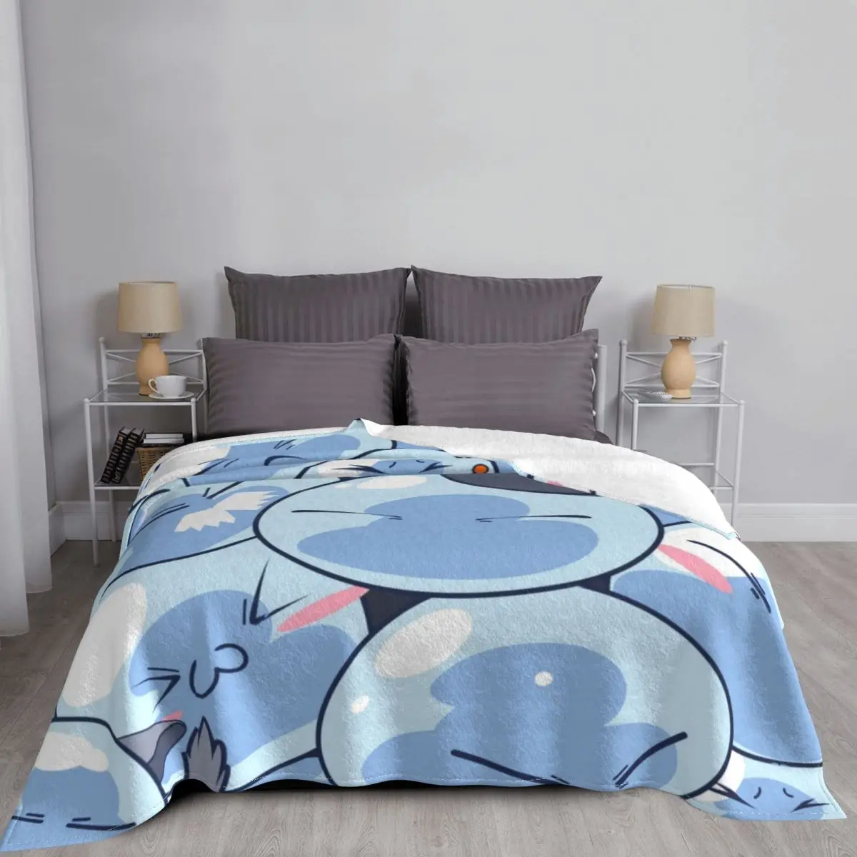 Rimuru Tempest Pattern That Time I Got Reincarnated As A Slime Blankets Flannel Summer Throw Blankets for Home Office Bedspread