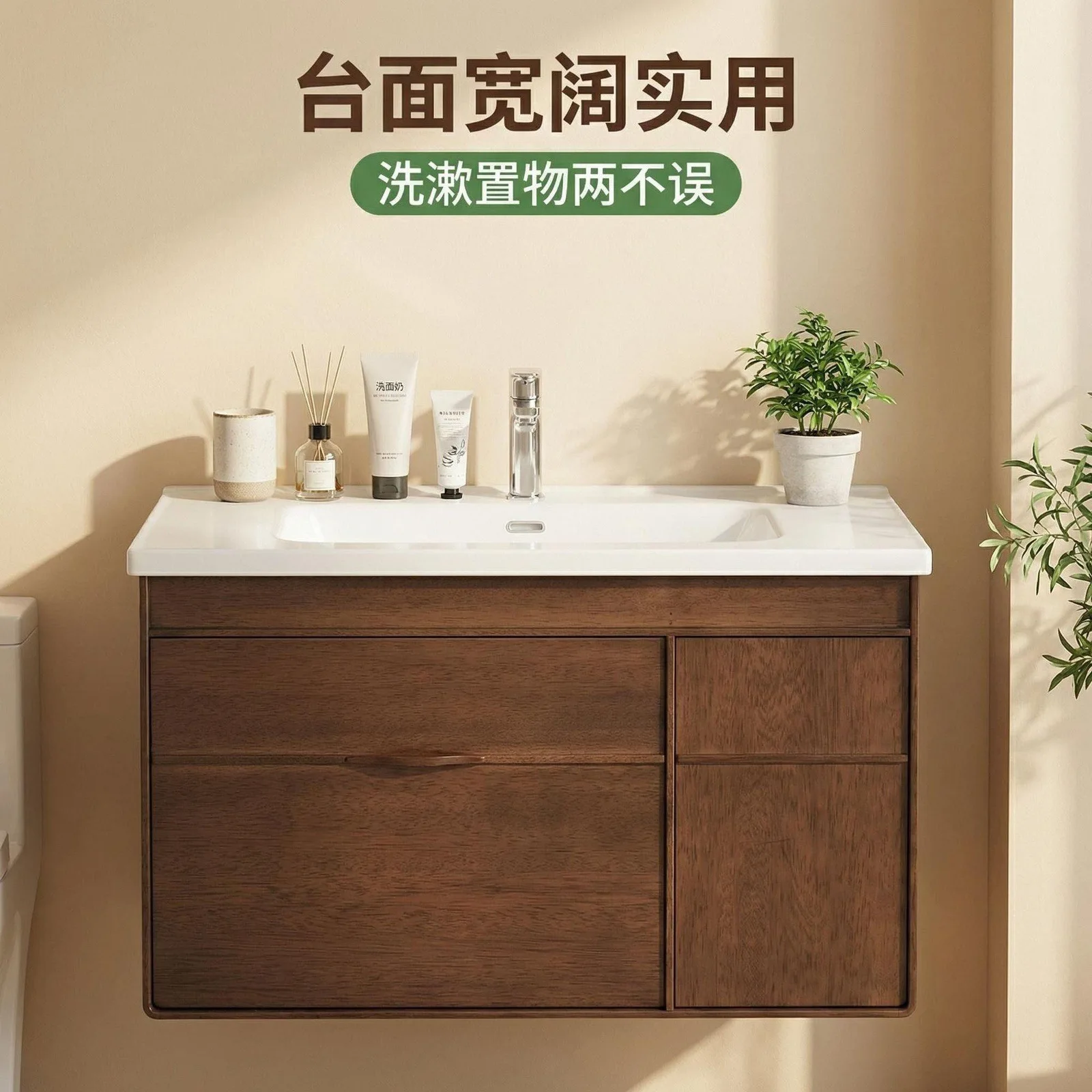 Bathroom washbasin integrated face wash ceramic bathroom combination antique style