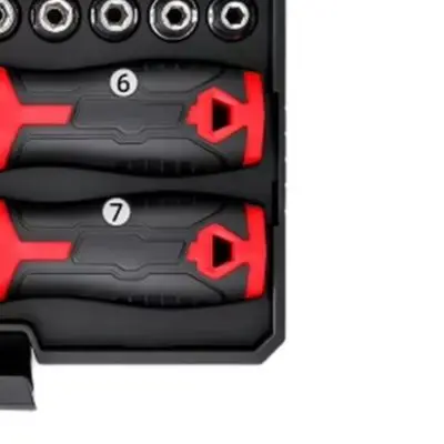 45 Piece Screwdriver Bit Set with 1/4 Inch Ratchet Socket Wrench Constructed from Chrome Vanadium for Durability