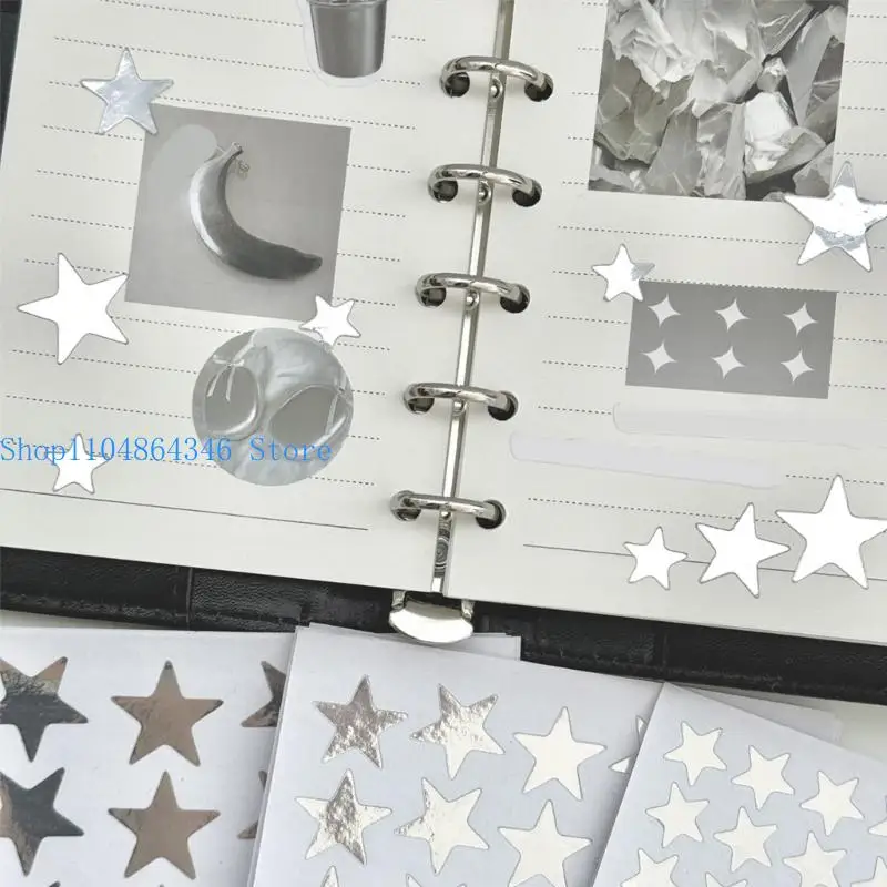 5asd Glittering Metallic Star Sticker Adhesive Decorative Sticker for Scrapbook Journal Album Decoration Kid Reward Sticker