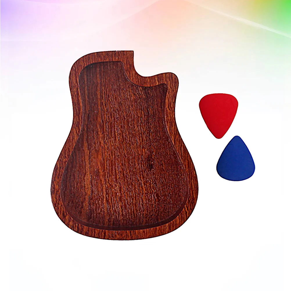 Guitar Pick Case for Electric Ukelele Punch Picks Wooden Holder Plectrum Pickguard