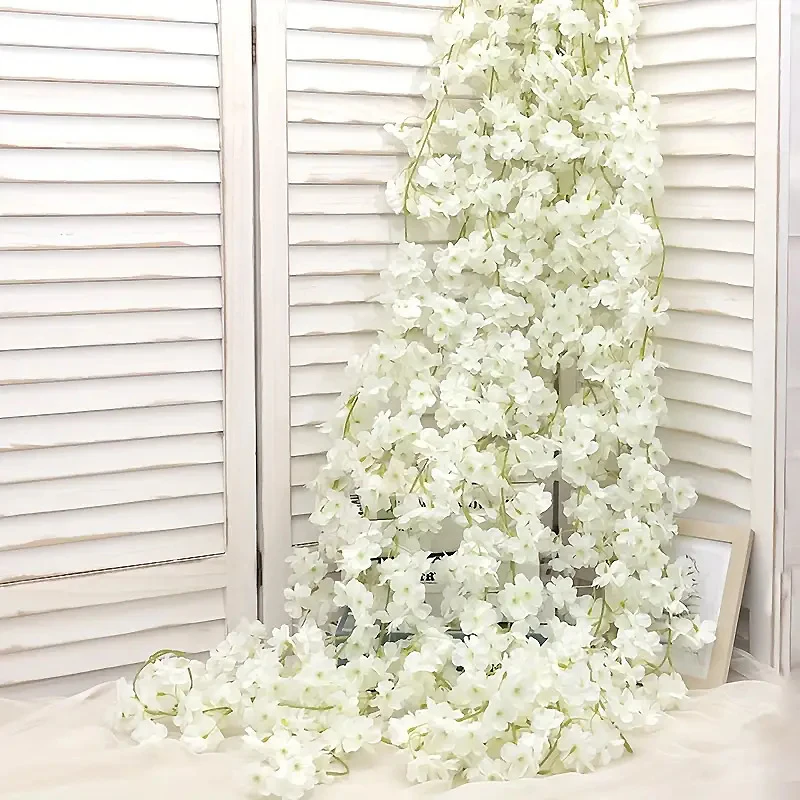 180cm Künstliche Sakura-Blumengirlande, Kirschblüten-Deko für Hochzeit, Garten, Bogen, Hintergrund, Heim und Partydekoration – Detail 22