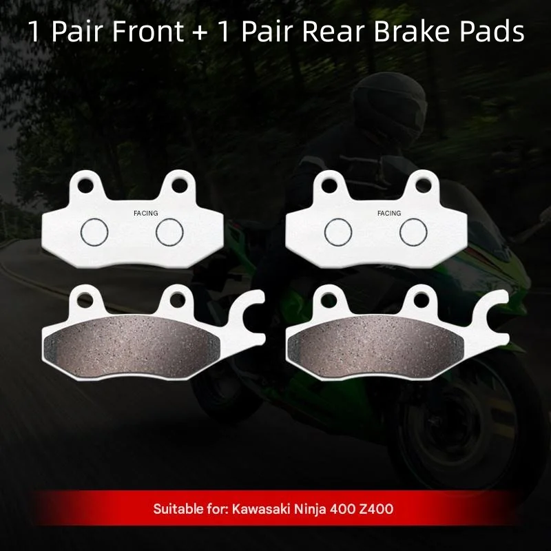 For Kawasaki NINJA400 Z250SL EX Z300 Z400 Carbon‑Copper Based Brake Pads Low‑Dust Stable Friction Coefficient Mod Accessories