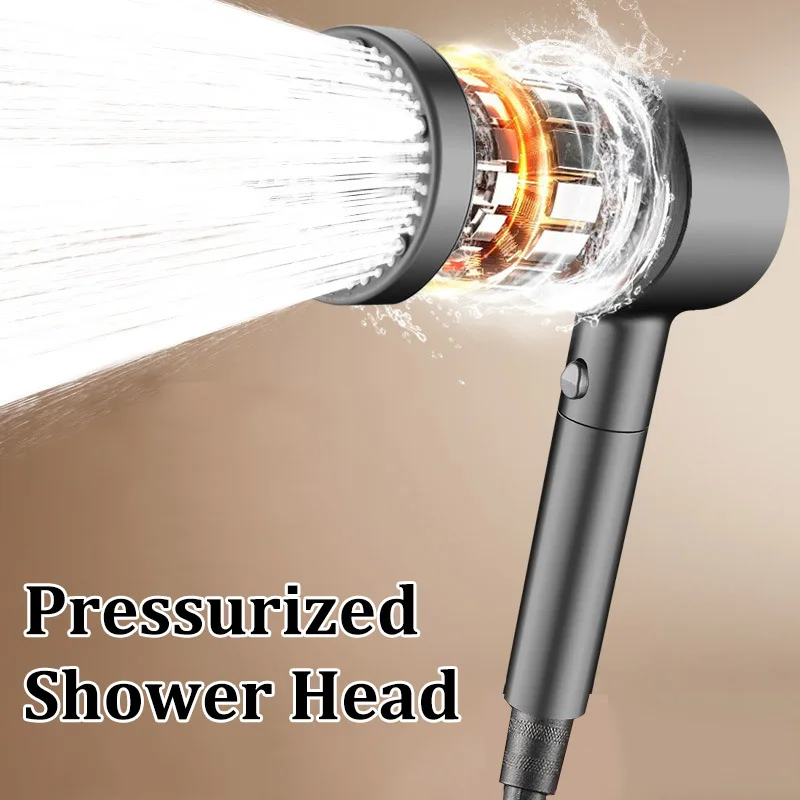 

Pressurized Hollow Shower Head Bathroom Water Heater Universal Large Water Outlet Five-speed Filter Shower Set
