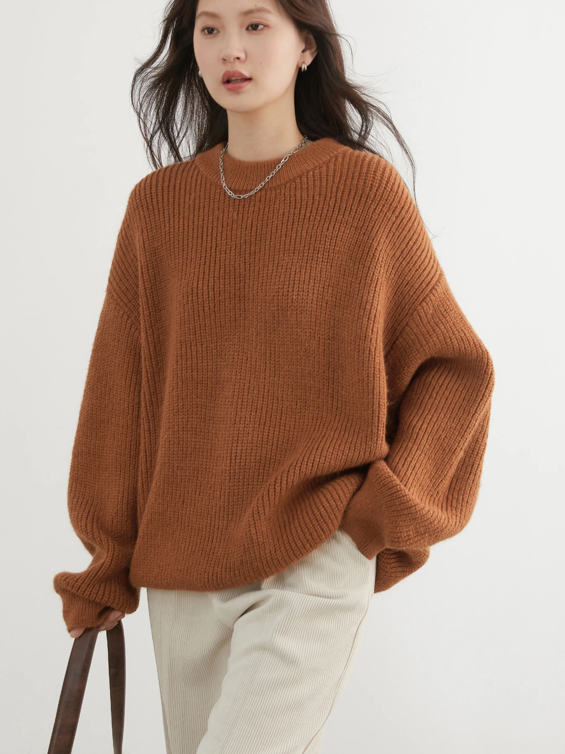 CHIC VEN Women Knitted Sweater Solid O Neck Loose New Korean Pullovers Soft Female Jumpers Autumn Winter 2024 Clothing