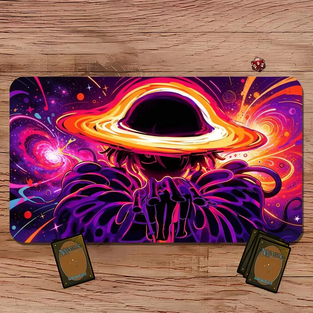 Cosmic Mage Black Hole TCG Playmat Magic Card Battle Mat Non-Slip Durable Stitched Edge 35X60CM Desk Mat Tapete Magic Mat