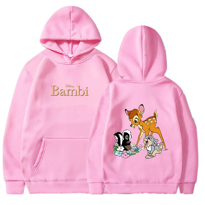 

Disney Bambi Hoodies Men Women Thin Hooded Pullover Sweatershirt Boys Girls Student Hip Hop Hoddie Sweatshirts