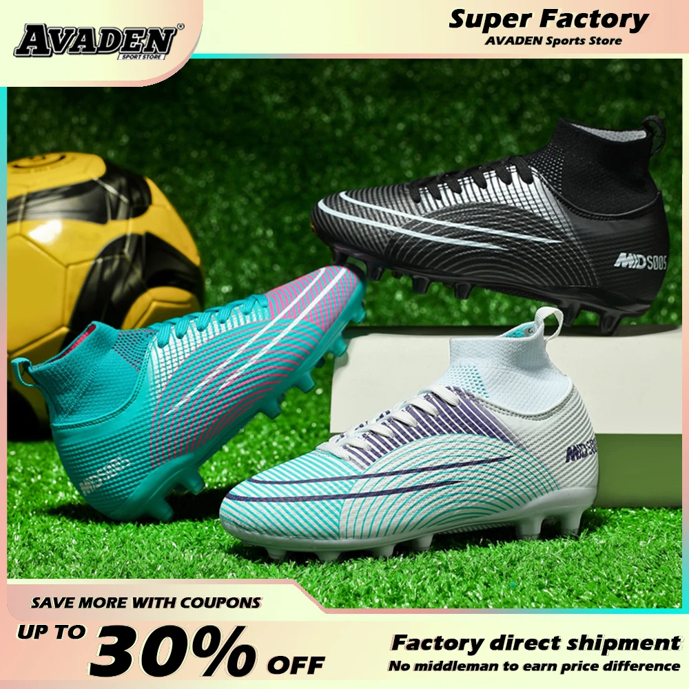 Adult Football Shoes New Men Ultralight Soccer Ankle Boots High Quality Soccer Shoes Children's Football Boots Outdoor Sneakers