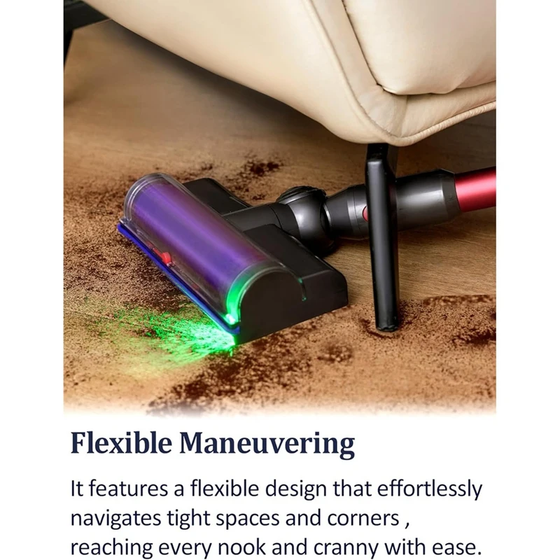 Abud-cabeça turbina piso ferramenta acessórios de vácuo com detecção de poeira para dyson v7 v8 v10 v11 v15 ciclone aspiradores sem fio peças