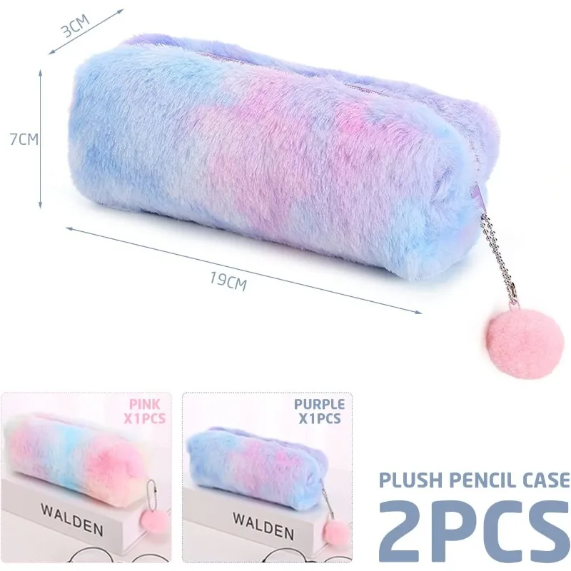 Federmäppchen Stiftbox Kawaii Plüsch Niedliche Aufbewahrungstasche mit großem Fassungsvermögen für Mädchen Schüler Schulbedarf Bürobedarf Schreibwaren