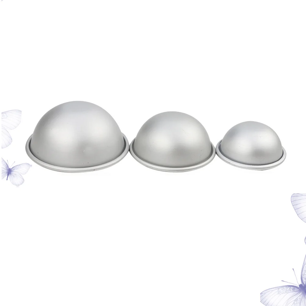 3 قطعة ثلاثية الأبعاد نصف كروية شكل قالب الغذاء الآمن سبائك الألومنيوم حمام الملح صانع سهلة التنظيف لتقوم بها بنفسك أداة الخبز لحرف كعكة البودنغ