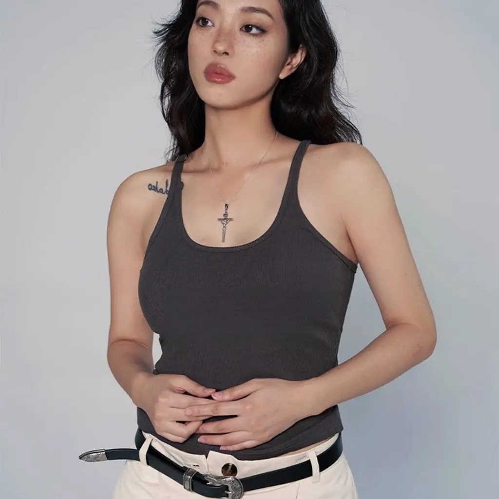 

Женская сексуальная верхняя майка без рукавов в стиле Pure Lust, летний топ с закрытием боковой груди, нижний жилет