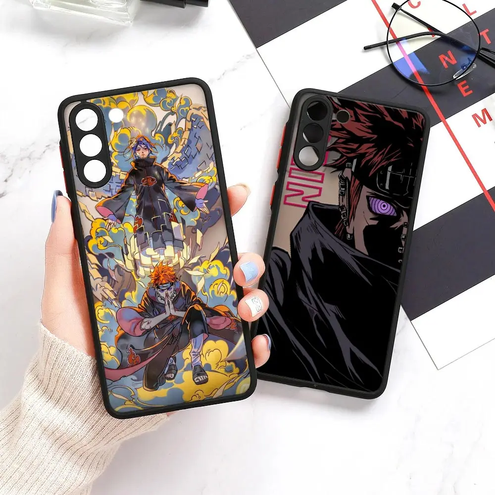 Ninja A-Akatsuki U-Uchiha Pain M-Madara Anime Matte Coque For Samsung S23 5G Case Galaxy S20 FE S21 S22 Ultra S10 S9 Plus Fundas