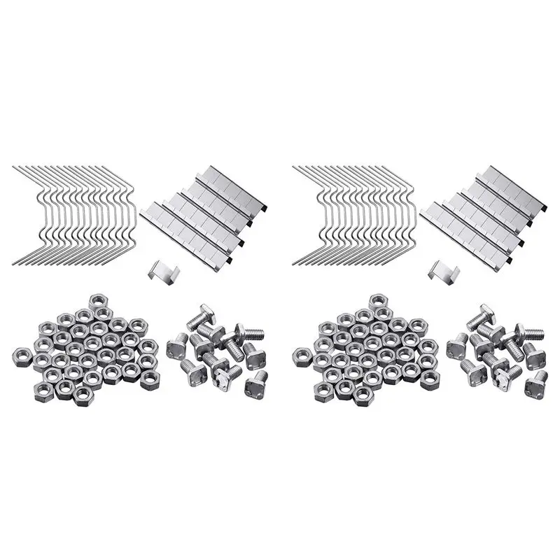 AT05-400Pcs Greenhouse Repair Kit, Include Glazing W Wire Clip,Z Overlap Clip,Aluminium Nut And Bolt For Aluminium Greenhouse