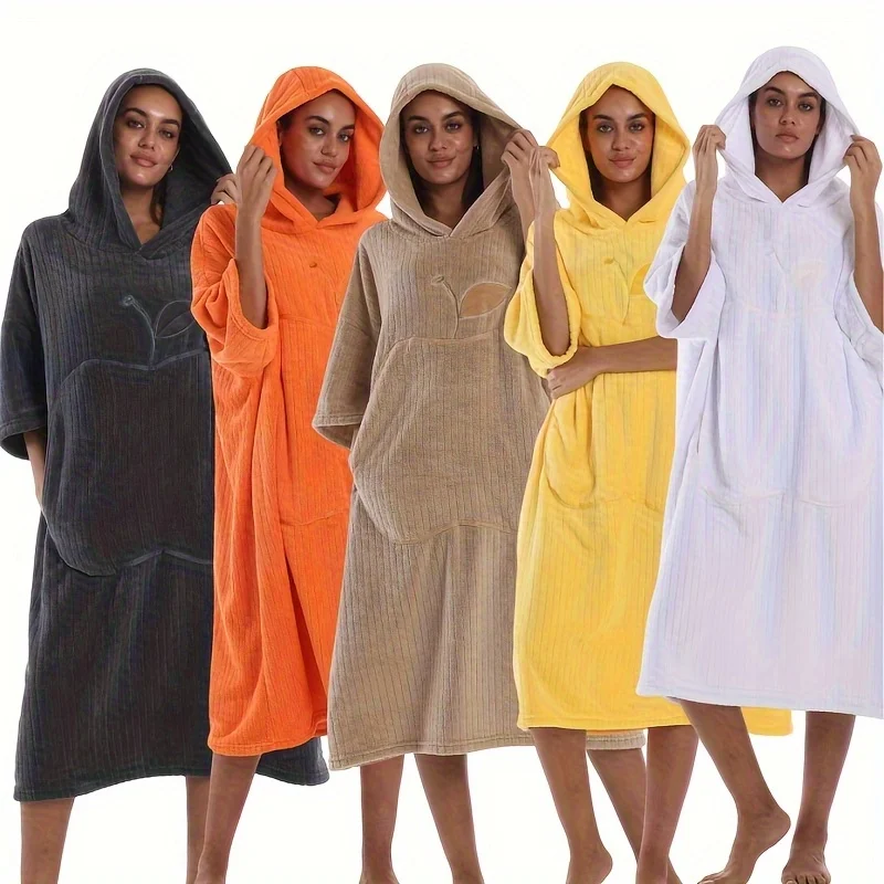 

Коралловый пижамный халат в 10 цветовых вариантах — толстый, впитывающий влагу зимний домашний халат, халат с капюшоном и геометрическим узором, доступный в различных цветах A