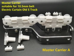 2PCS Electric Curtain Track Master Carrier for Electric Curtain Track.Two kinds of Pulley suitable for 10.5mm or 11.5mm belt.