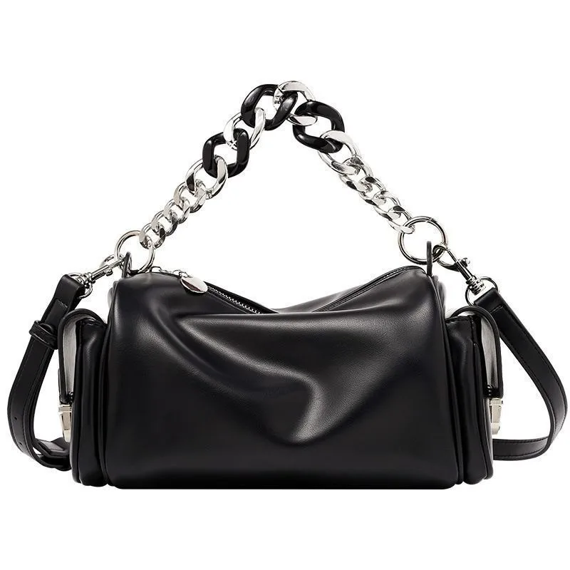 

Французская сумка-лоукомотив из мягкой кожи, легкая люксовая модель, нишевая, с высоким стилем, популярная в 2026 году, женская, с цепочкой, корейская версия, большая сумка-тоут