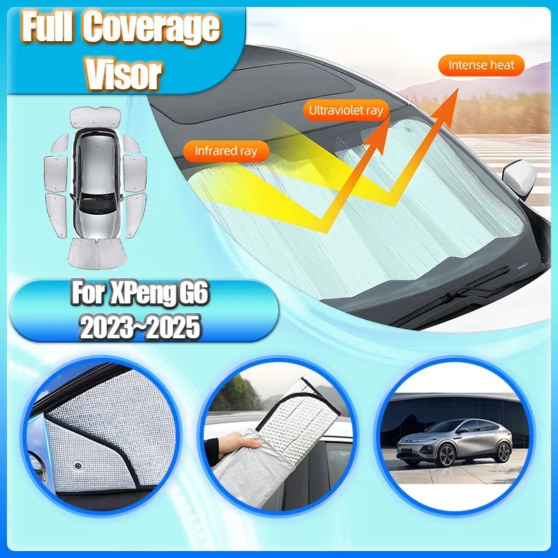 

Аксессуары для XPeng G6 2024, 2023 2025, солнцезащитные козырьки для окон автомобиля, полное покрытие, лобовые стекла, защита конфиденциальности, солнцезащитные аксессуары с защитой от УФ-лучей