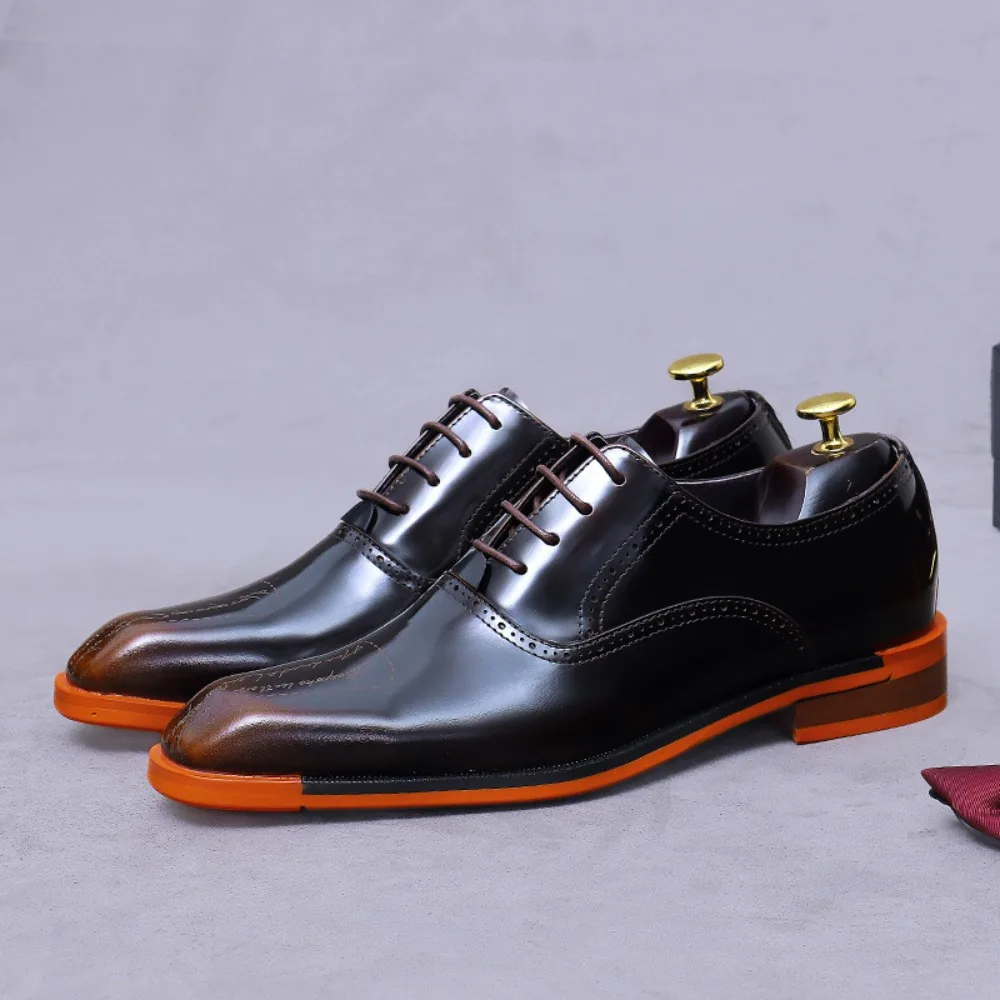 

Men's Genuine Cowhide Oxfords | Plus Size, Casual Leather Shoes, Stylish British & Korean Trendy Shiny Business Footwear