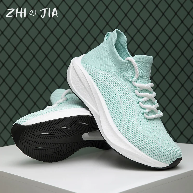Men's Knitted Socks Shoes Spring Summer Mesh Breathable Shoes Couple Outdoor Lightweight Running Footwear 36-46