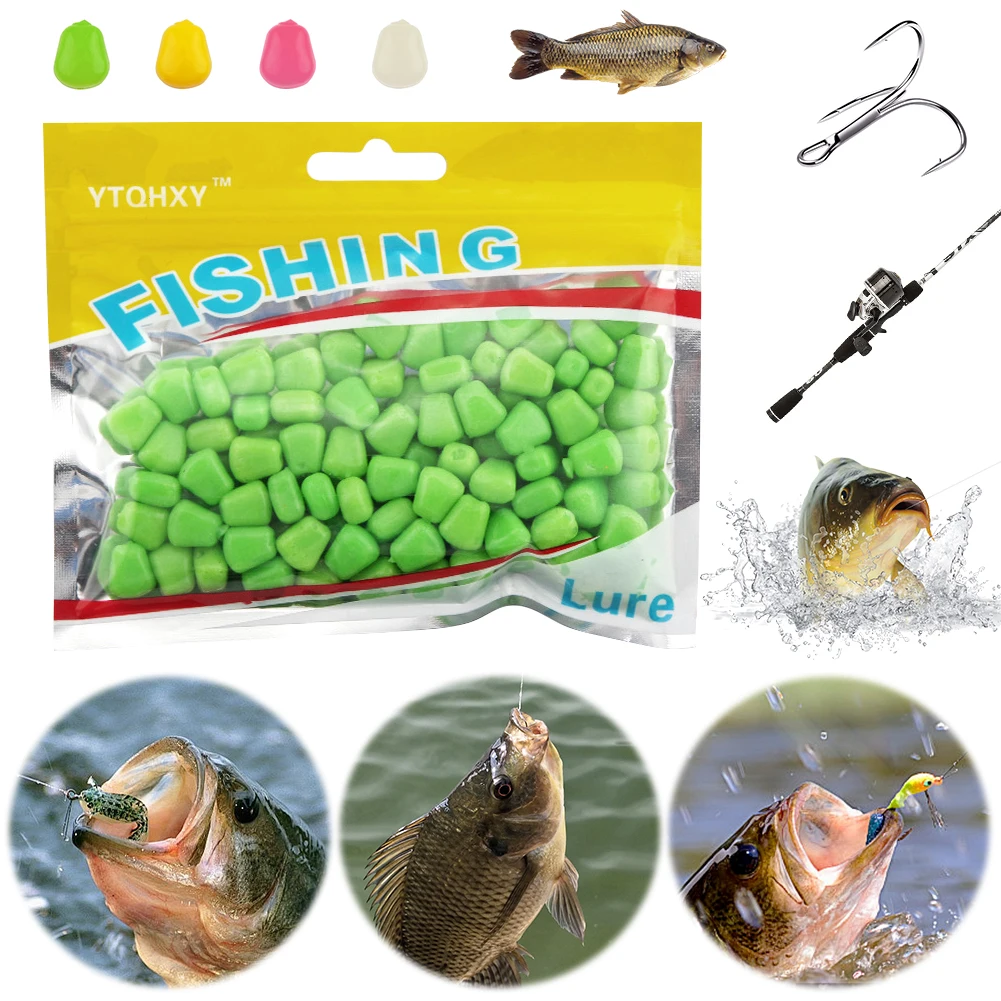 100Pcs Corn Smell Soft Bait with Nice Scent Corn Buoyancy Bait Simulation Fake Corn Soft Baits for Trout Carp Fishing