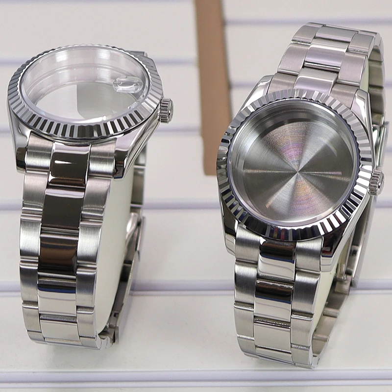 36mm/39mm Gerilltes Gebogenes Uhrengehäuse Armband Saphirglas für Datejust NH35 NH36 NH38 NH34 4R36 Miyota8215 Uhrwerk 28,5mm Zifferblatt – Detail 9