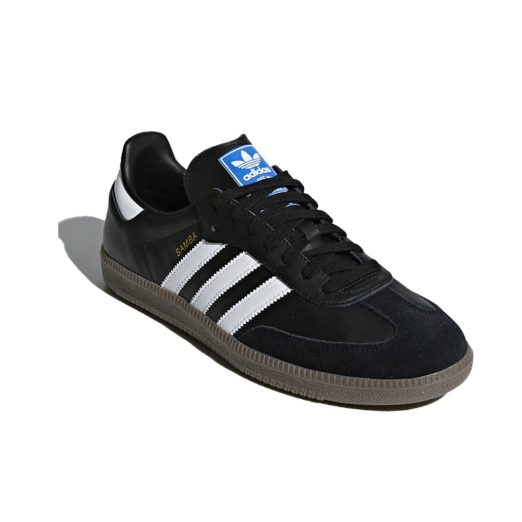 Adidas Originals Samba Low OG Men's and Women's Skateboarding Shoes Classic Sneakers Black and White Colors