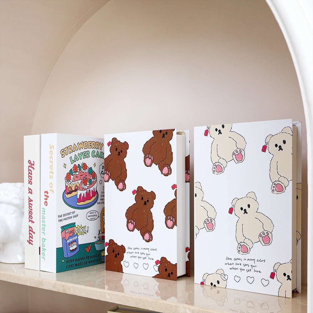 Cute Cream Food Style Decoration Fake Book Openable Book Storage Box Coffee Table Living Room Bedroom Home Additional Decoration view 3