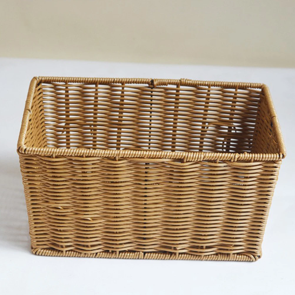 

30*20*12Cm Rattan Storage Basket For Bathroom Kitchen Supermarket Organizing Container Household Storage Utility Bin Collecting